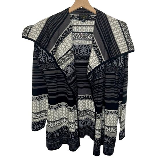 ICELANDIC DESIGN Women's Size Small Nordic Wool Knit Cardigan Sweater Black Gray - Picture 1 of 14